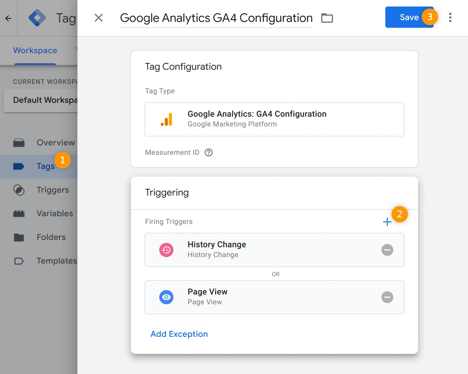GA4 tag settings in the Google Tag Manager